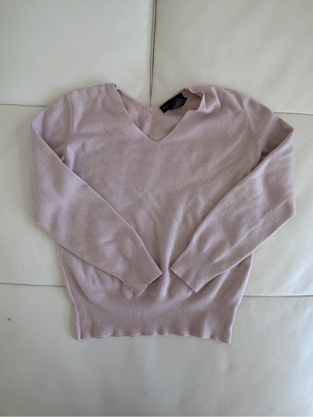 Joan Vass Pale Pink V-Neck Sweater